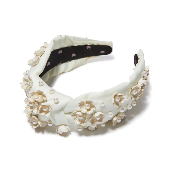 Lele Sadoughi Ivory Daisy Embellished Knotted Headband — Bridal - Picture 2 of 4